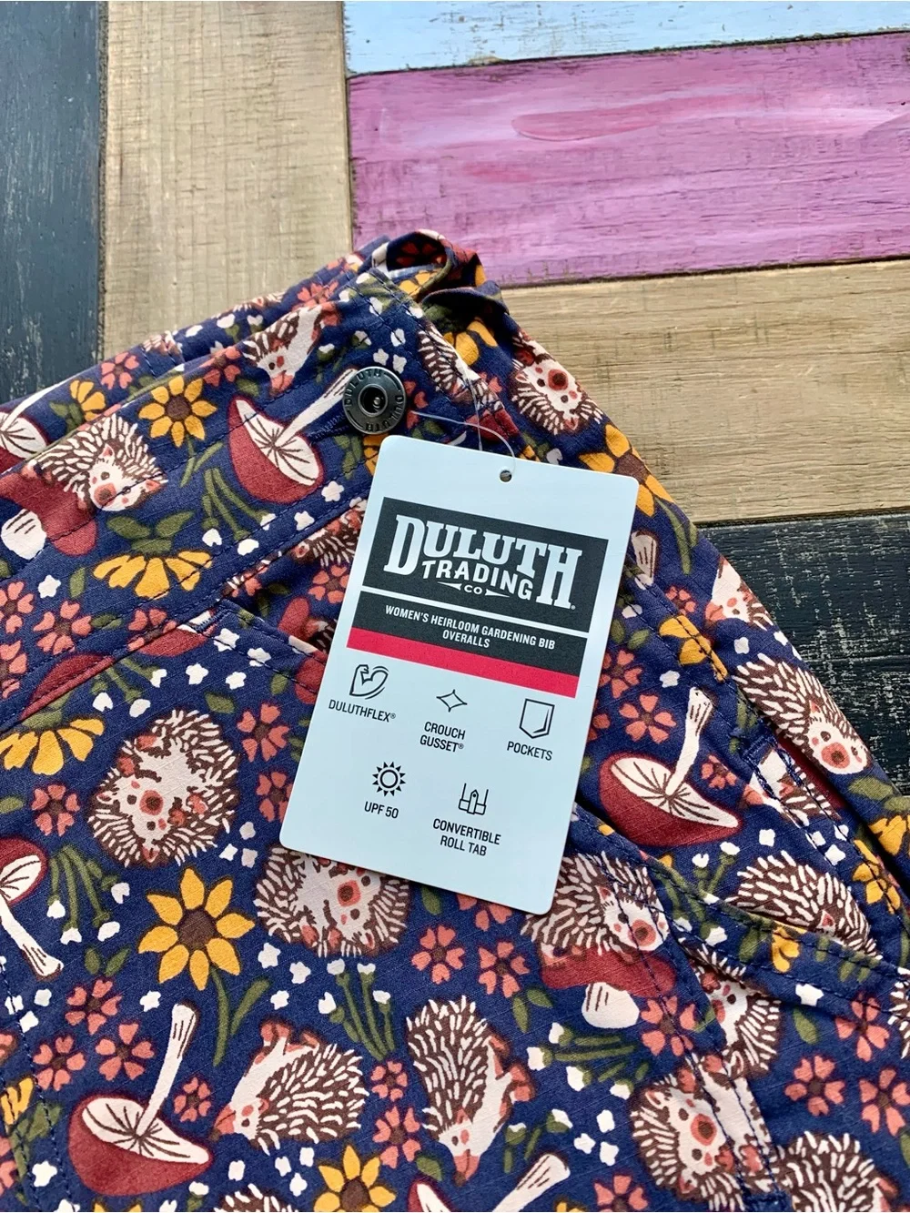 NWT Duluth XXL x31” Heirloom Gardening Bib Overalls Dusk Blue Fall Hedgehog Bibs - Picture 8 of 8